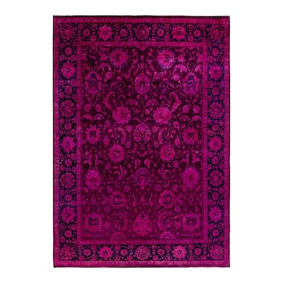 Fine Vibrance One-of-a-Kind Hand-Knotted Area Rug - Pink, 9' 1" x 12' 3" - 9' 1" x 12' 3"