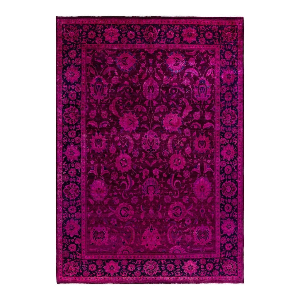 Fine Vibrance One-of-a-Kind Hand-Knotted Area Rug - Pink, 9' 1" x 12' 3" - 9' 1" x 12' 3"