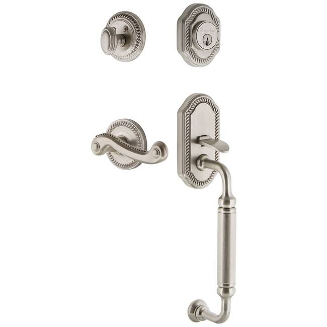 Grandeur Newport Solid Brass Rose Right Handed Keyed Entry Single - Satin Nickel