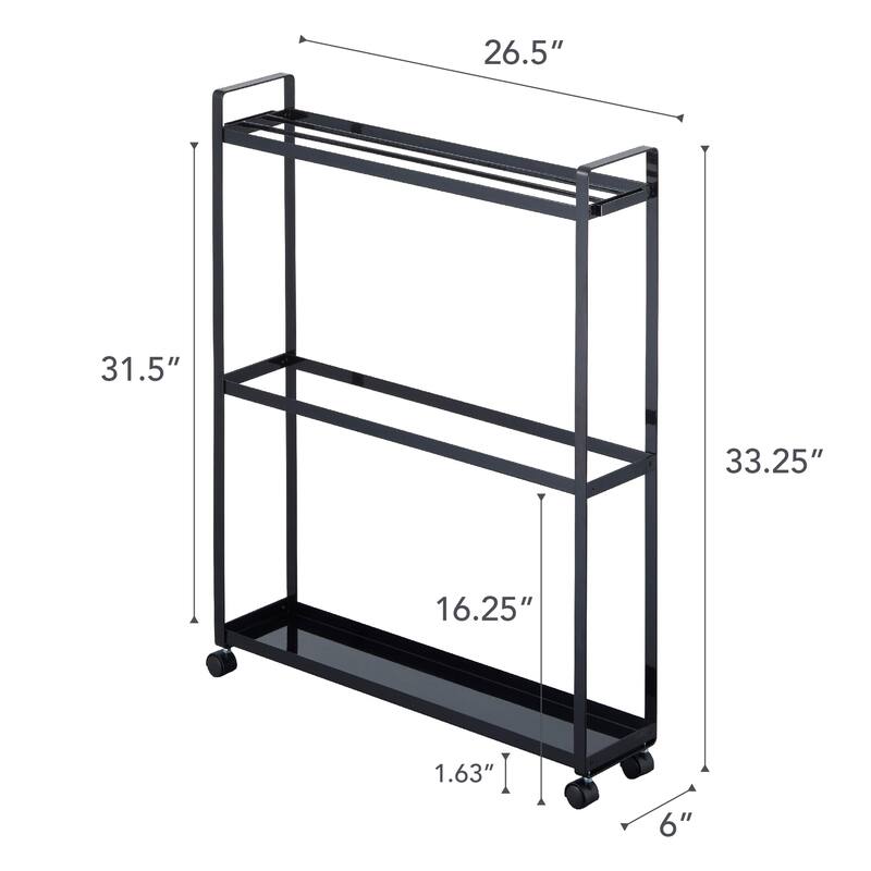 Yamazaki Home Rolling Towel Rack, Steel, Holds 4 bath towels, 1 bath mat, Holds 12.1 lbs - L 5.91 x W 26.38 x H 33.27 inches