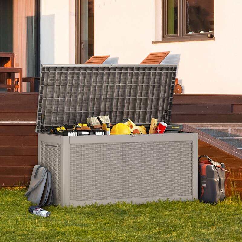 260 Gallon Large Resin Waterproof Outdoor Storage Box