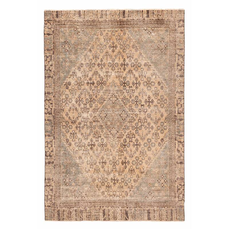 ECARPETGALLERY Hand-knotted Antalya Vintage Tan Wool Rug - 6'9 x 10'5