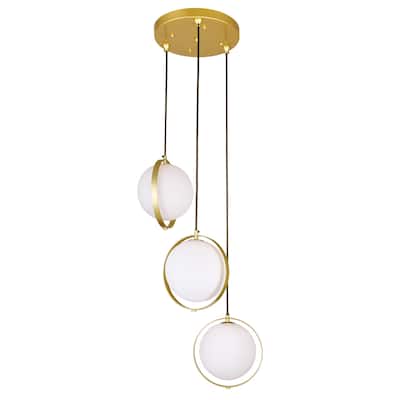 Da Vinci 3 Light Multi Light Pendant With Brass Finish - Medallion Gold