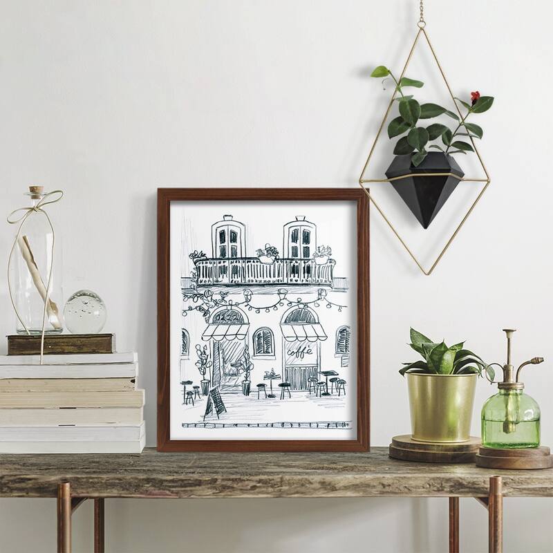 Italian Street Sketch II -Framed Print w/glass-Cherry Red
