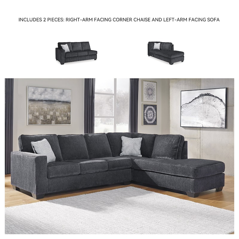Signature Design by Ashley Altari 2-Piece Sectional with Chaise - 110" W x 90" D x 37" H
