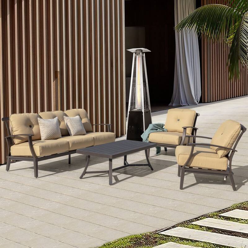 Outdoor 48,000 BTU Pyramid Propane Gas Patio Heater with Wheels