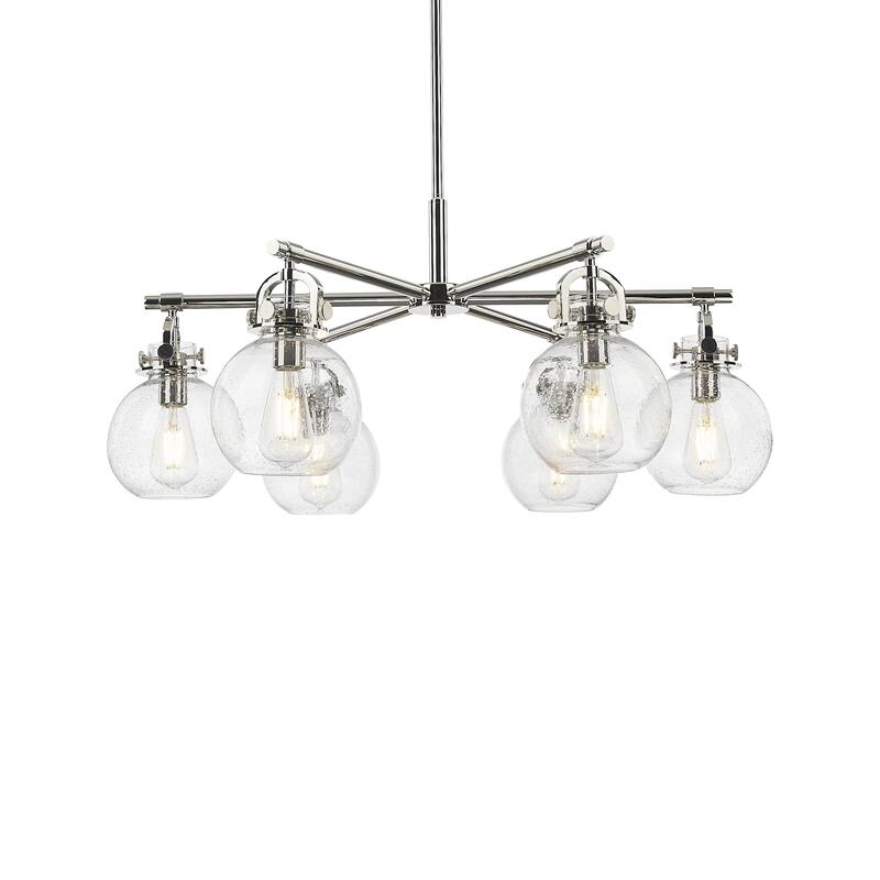 Innovations Lighting 410-6CR-16-26 Newton Sphere Chandelier Newton - Polished Nickel / Seedy