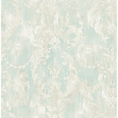 Seabrook Designs Abner Antique Damask Unpasted Wallpaper