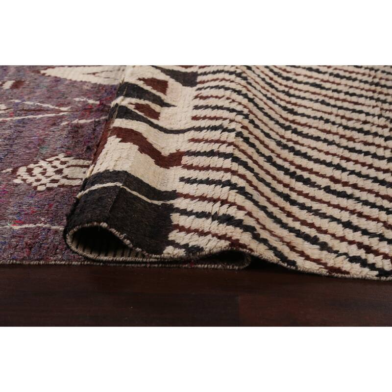 Tribal Geometric Oriental Moroccan Area Rug Hand-knotted Wool Carpet - 9'10" x 13'10"
