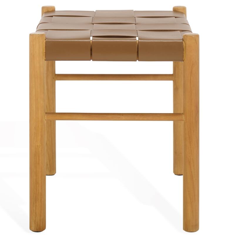 SAFAVIEH Couture Devnie Solid Woven Ottoman, Fully Assembled