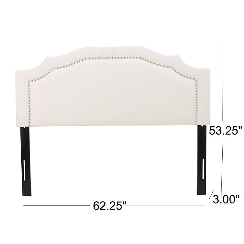 Upholstered Headboard Queen Size, Solid Wood Head Board with Durable Metal Legs