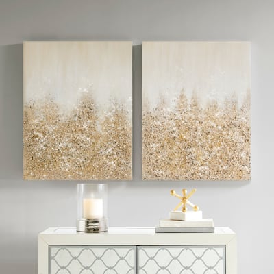 Madison Park Glimmer Heavily Embellished 2-piece Canvas Wall Art Set