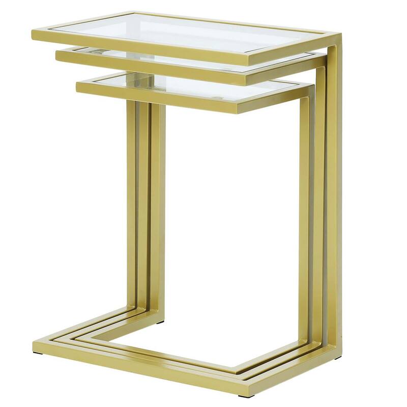 HomeRoots 24" Chrome Glass Rectangular End Table - 26.18