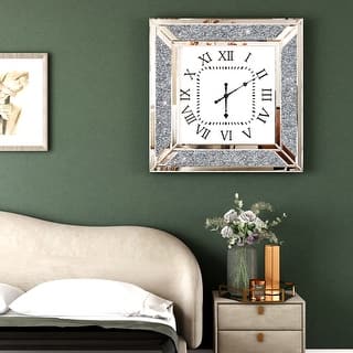 Glass Wall Clock with Diamond Crystal