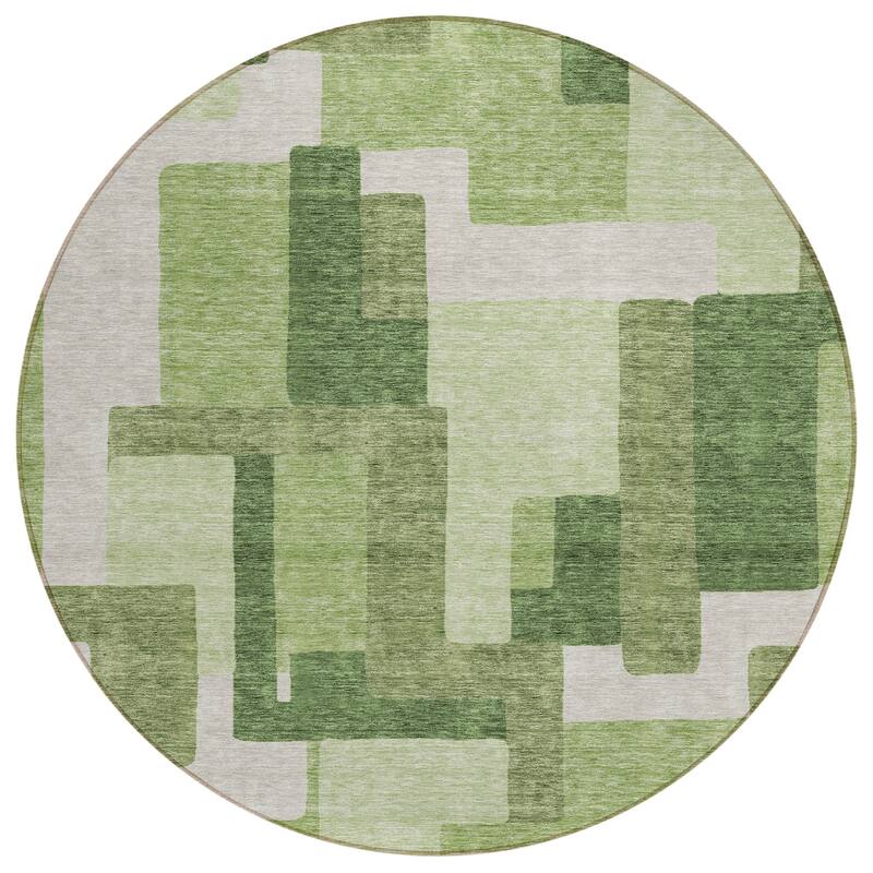 Machine Washable Indoor/ Outdoor Chantille Contemporary Blocks Rug