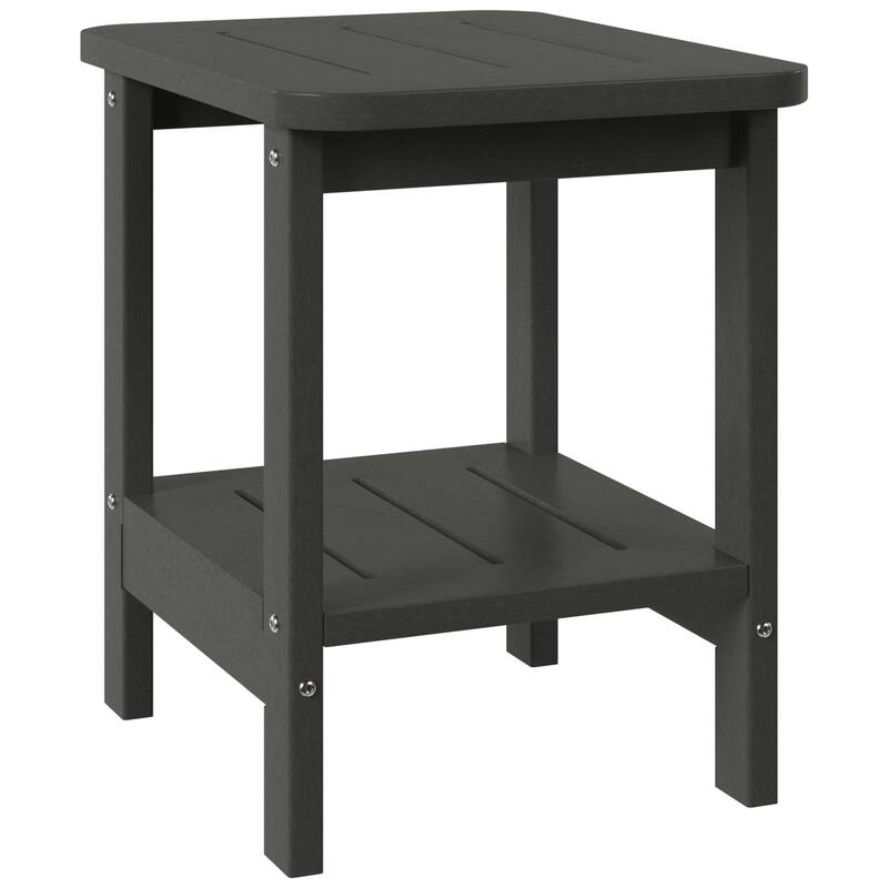 Brighton Outdoor Poly Two Shelf Side Table - Gray