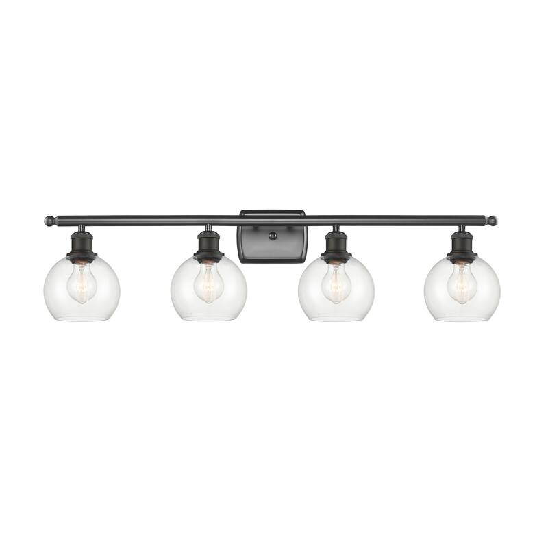 Innovations Lighting Athens - 4 Light 36" Bath Vanity Light - 6" Shade - Clear/Oil Rubbed Bronze Finish