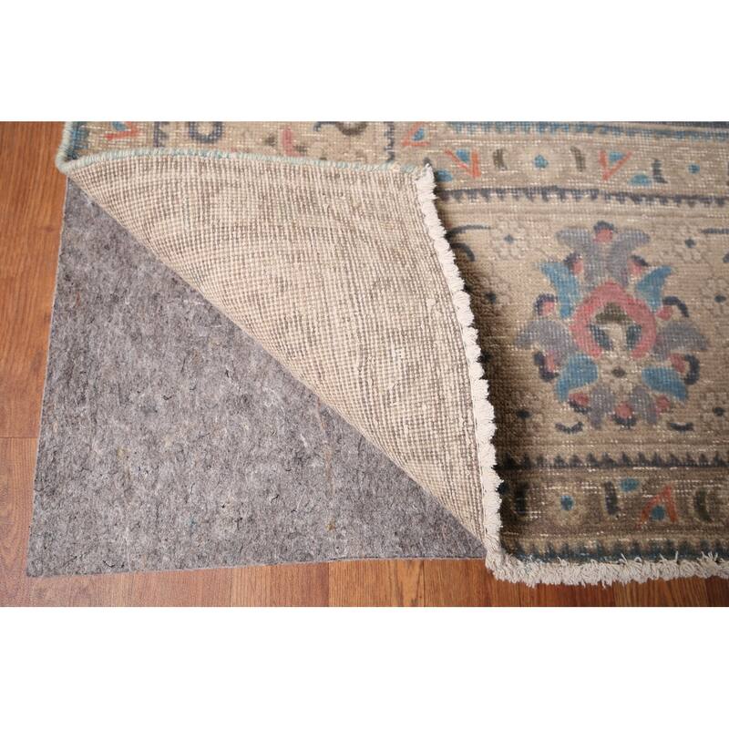 Purple Tabriz Vintage Persian Rug Handmade Wool Carpet - 9'8" x 12'8"