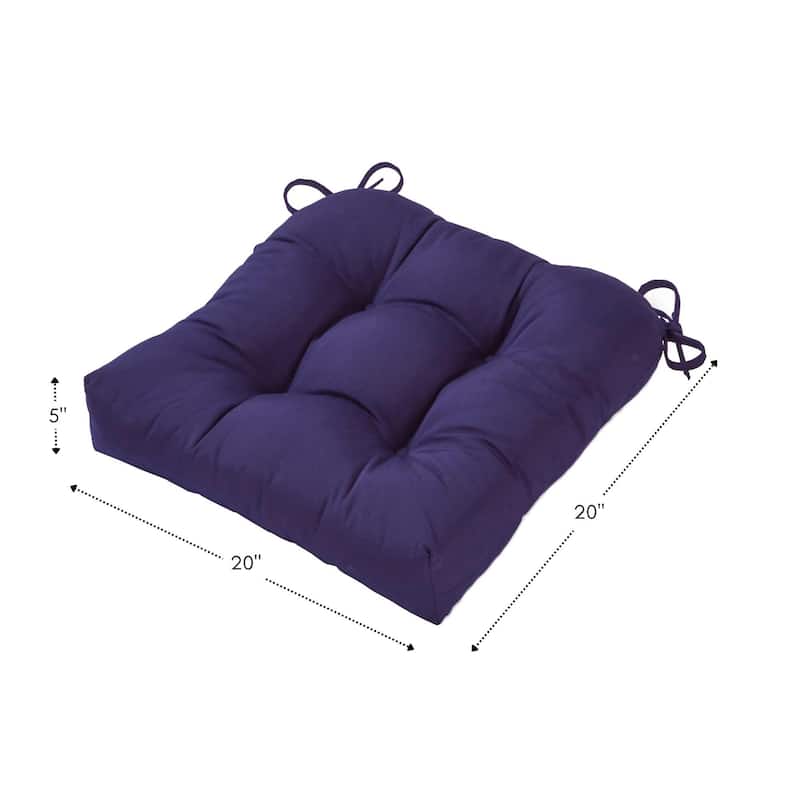 Solid Color 20-inch Outdoor Chair Cushion (Set of 2)