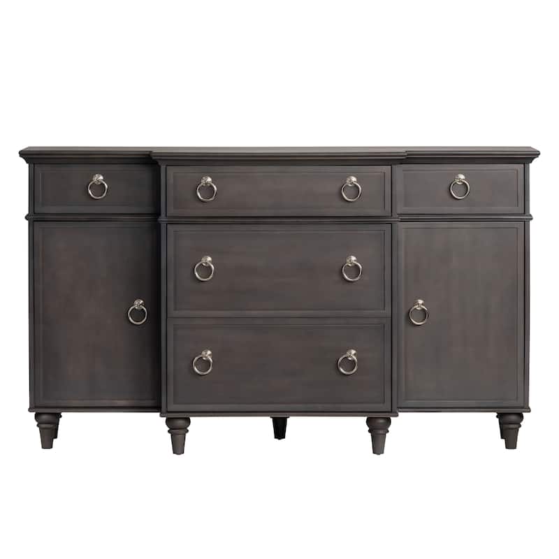 Crestview Collection Galloway Two-Door Five-Drawer Sideboard - 64x17x37
