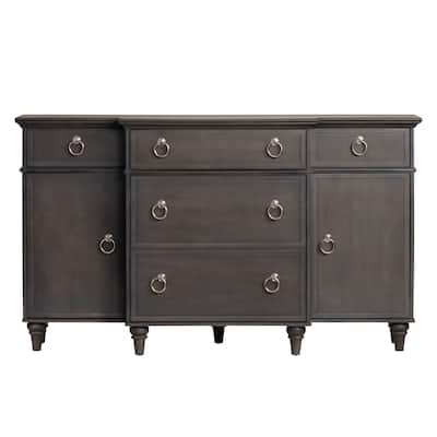 Crestview Collection Galloway Two-Door Five-Drawer Sideboard - 64x17x37