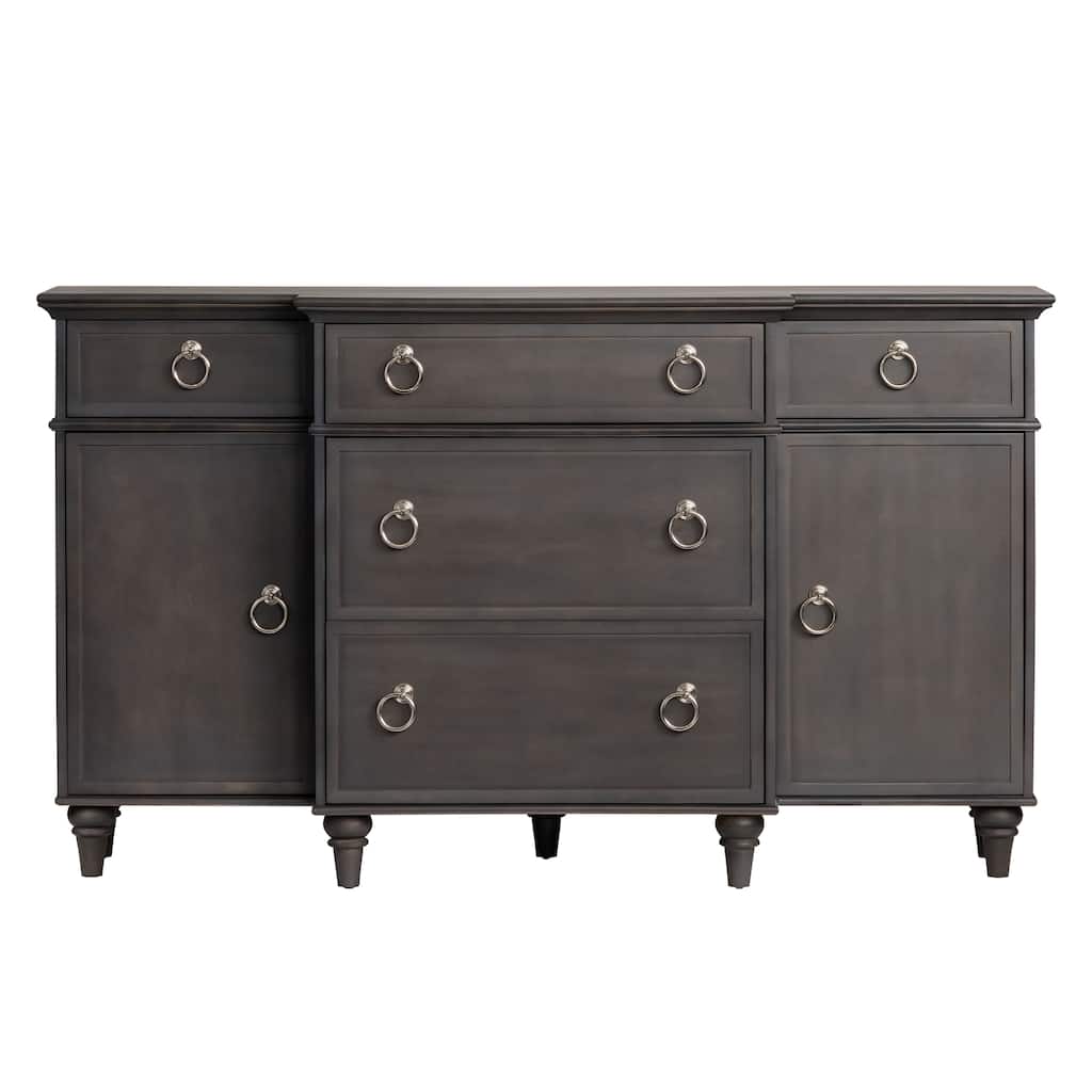 Crestview Collection Galloway Two-Door Five-Drawer Sideboard - 64x17x37