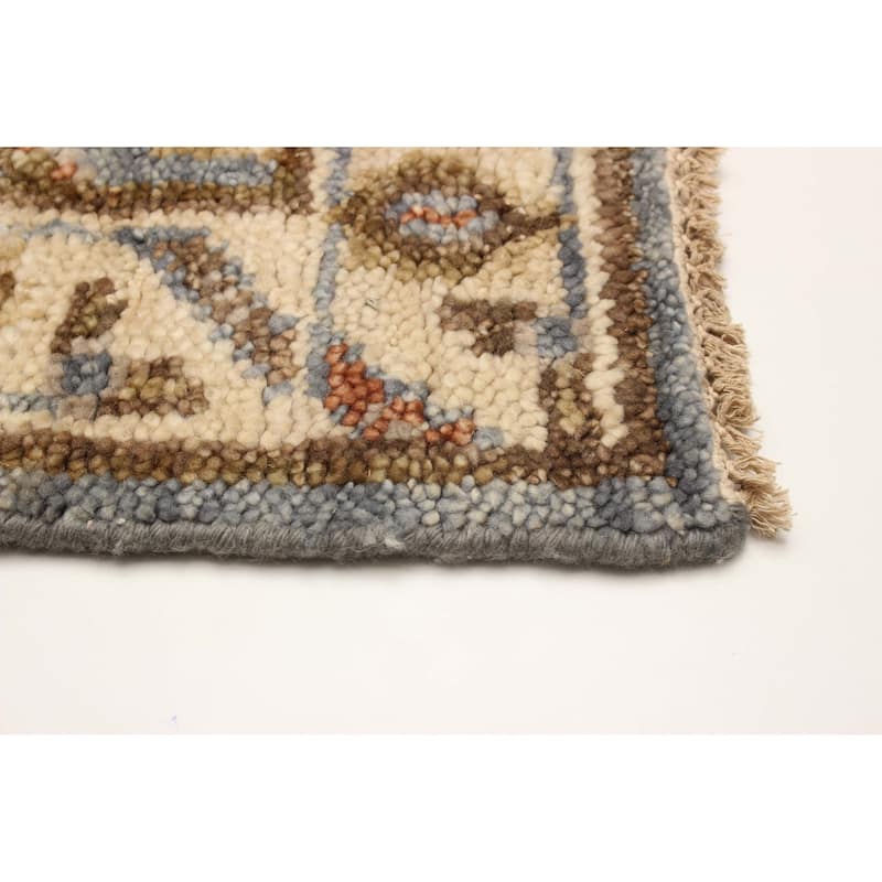 ECARPETGALLERY Hand-knotted Jules Serapi Sky Blue Wool Rug - 2'6 x 9'9