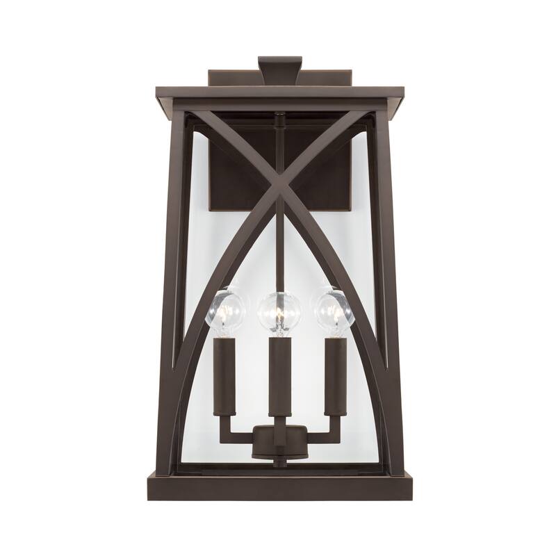 Marshall Outdoor 4-Light Large Wall Lantern w/ Clear Glass