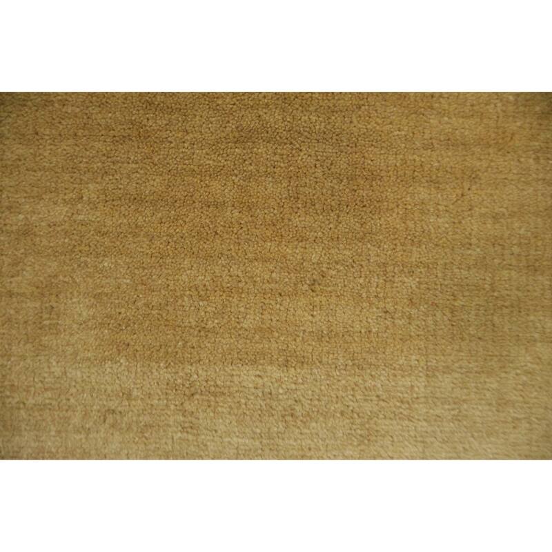 Hand Knotted Oriental 100% Wool Carpet Tribal Geometric Yellow & Gold Gabbeh Area Rug - 4' 8'' X 3' 6''