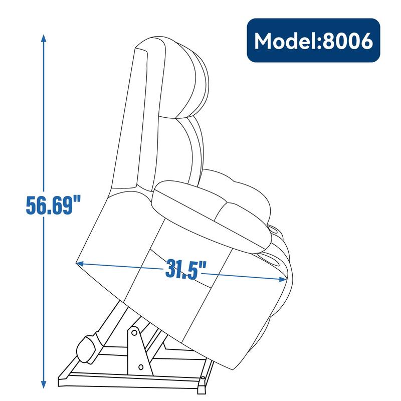 Dual Motor Infinite Position Power Lift Recliner, with 8-Point Vibration Massage and Lumbar Heating,Dual Cup Holders