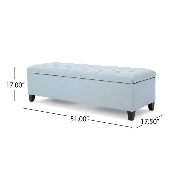 dimension image slide 2 of 3, Christopher Knight Home Contemporary Storage Ottoman with Button Tufting in Fabric, 51 Inches