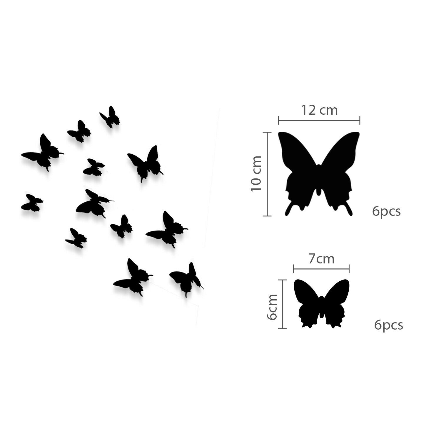 Walplus 3d Black Butterfly Wall Stickers Wall Decorations Diy Art Room Overstock 31769532