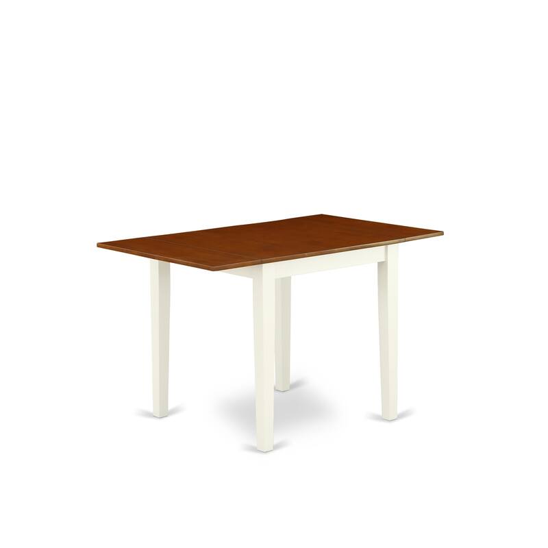 East West Furniture 5 Piece Kitchen Table- a Rectangle Dining Room Table and 4 Solid Wood Seat Chairs, Buttermilk & Cherry