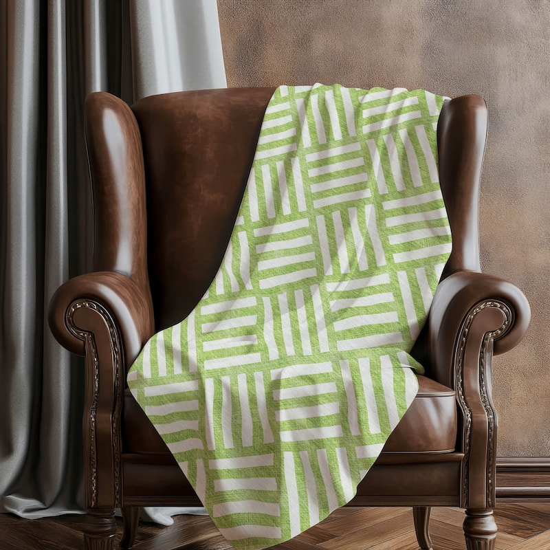 Premium Machine Washable Contemporary Geo Sherpa Throw Blanket