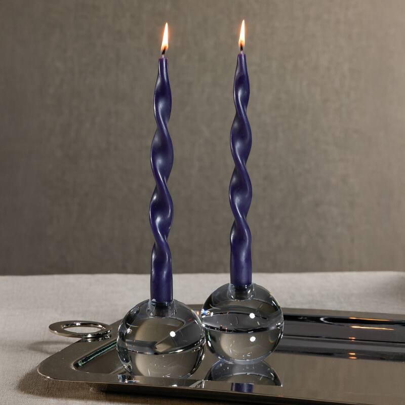 Lumière Twist Formal Taper Candles, Set of 12 - Holiday Table Décor