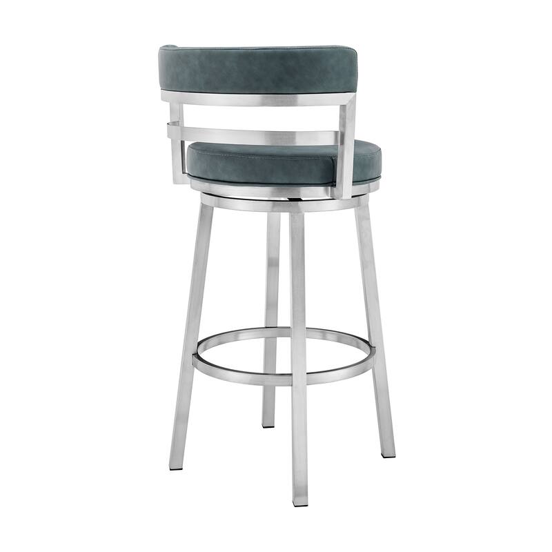 Titana Blue or Red Faux Leather Upholstered Swivel Bar/Counter Stool