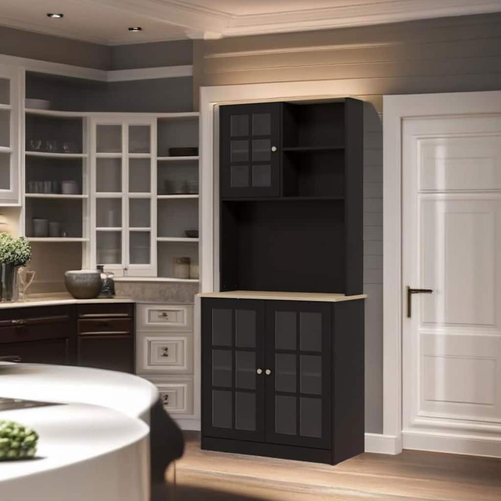 72" Freestanding Kitchen Pantry Cabinet