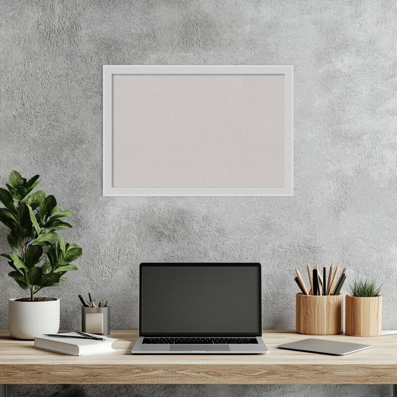 Incline Silver Wood Framed Cork Board - Bulletin Board, Organization Board, Pin Board