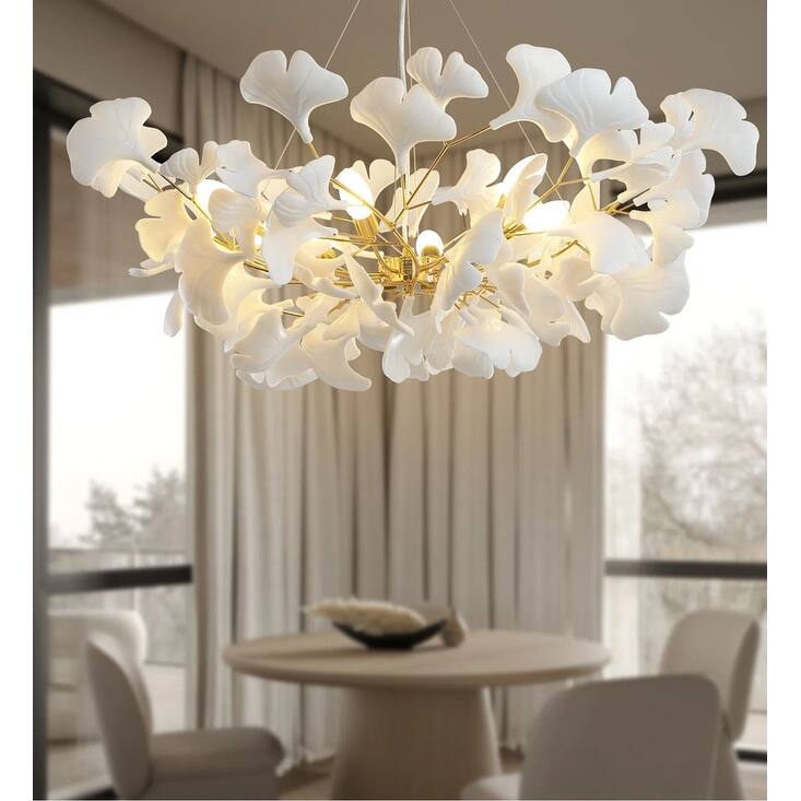 KAYLA Luxury Ginkgo Branch Chandelier for Living Room, Dining Room, Foyer, Kitchen Island - Gold-1000