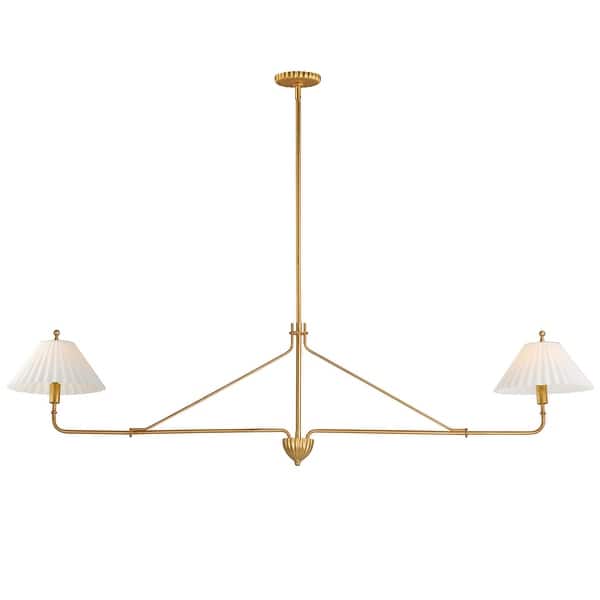 slide 2 of 4, Maxim 18312SW Kismet 2 Light 60" Wide Linear Pendant Gold Leaf