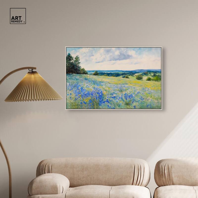 Sky Over Blue Fields Canvas by Art Remedy