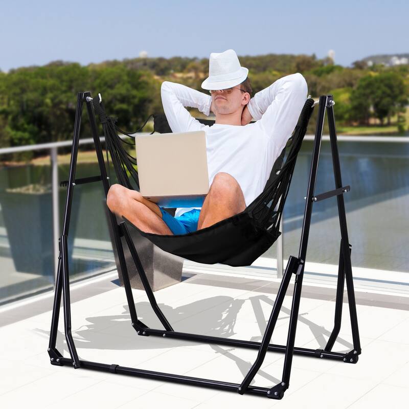 2 in 1 Hammocks Portable Convertible Hammock Swing Chair with Steel Stand