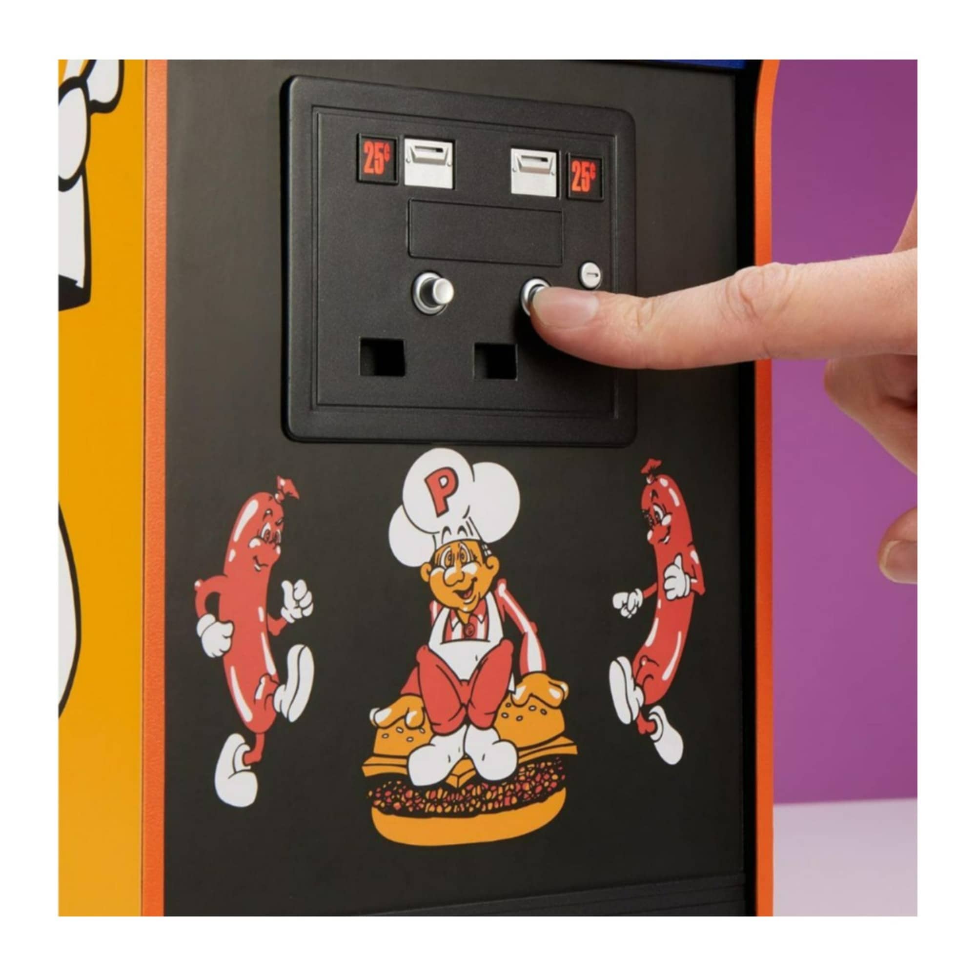 Numskull Official Data East BurgerTime Quarter Size Wooden Arcade