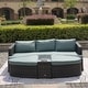 preview thumbnail 27 of 33, 5-piece Patio Aluminum Wicker Daybed Sectional Sofa Set with 1 Side Table and 2 Ottomans