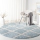 preview thumbnail 46 of 67, SAFAVIEH New York Shag Friedliese Trellis 1.2-inch Thick Rug 6'7" Round - Blue/Ivory - Round