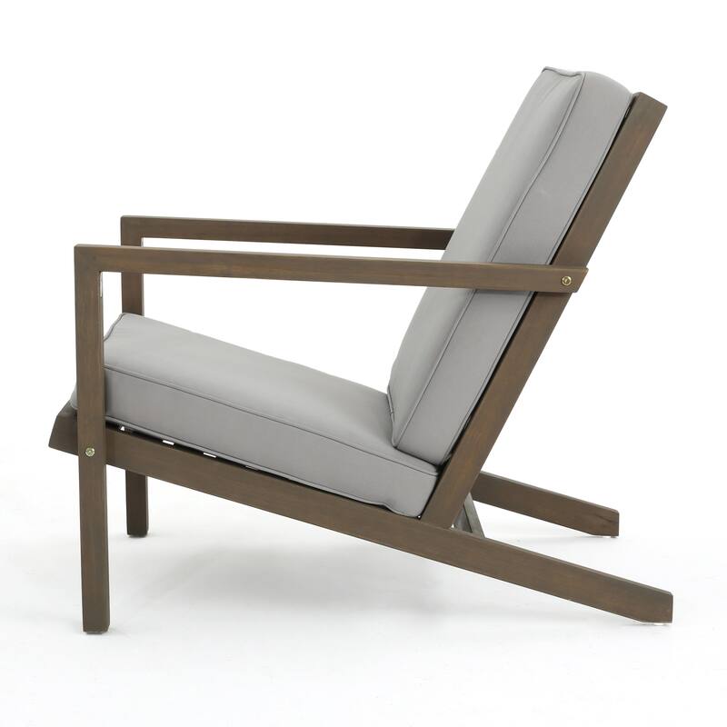 Leah Outdoor 6-Seater Acacia Wood Chat Set by Christopher Knight Home