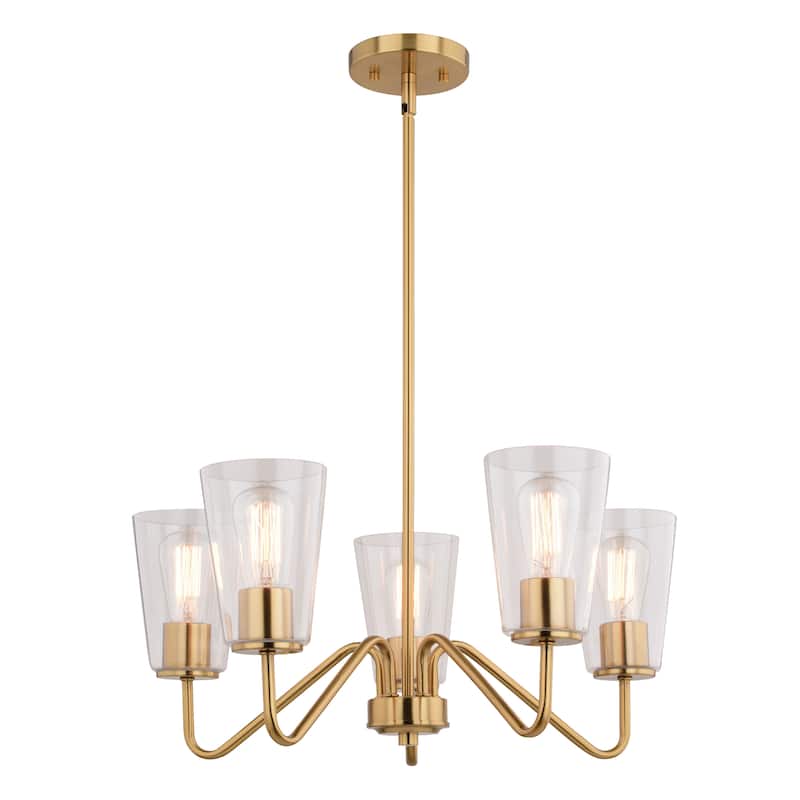 Beverly Chandelier Light Fixture Clear Glass Shade, LED Compatible