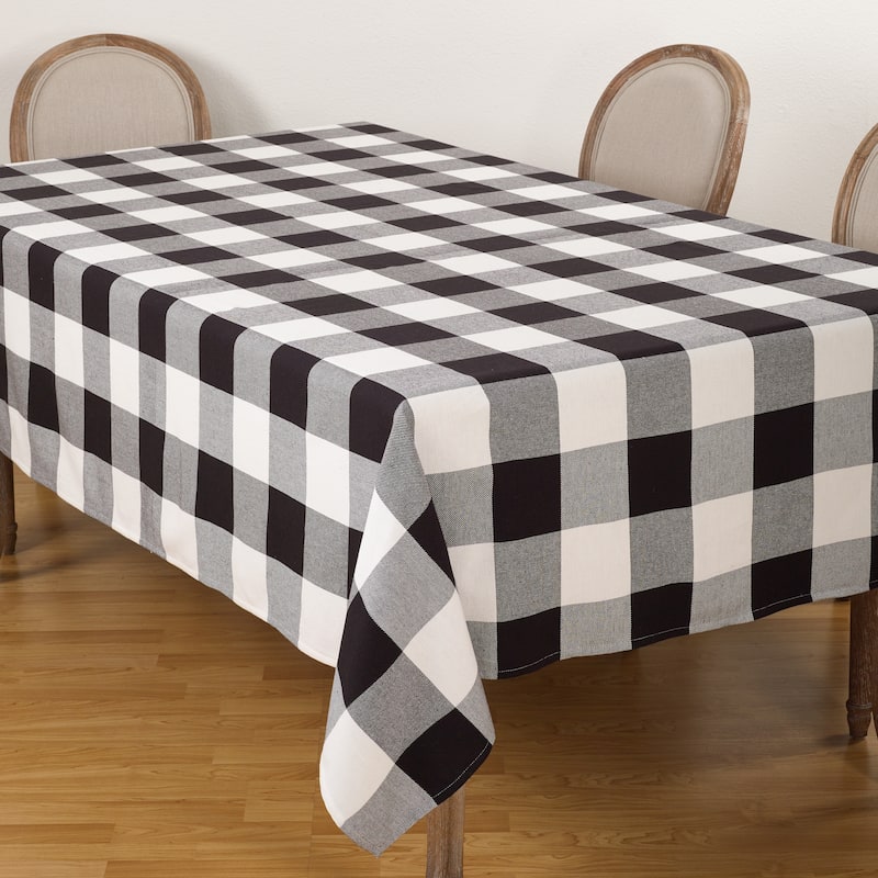 Cotton Tablecloth With Buffalo Plaid Design