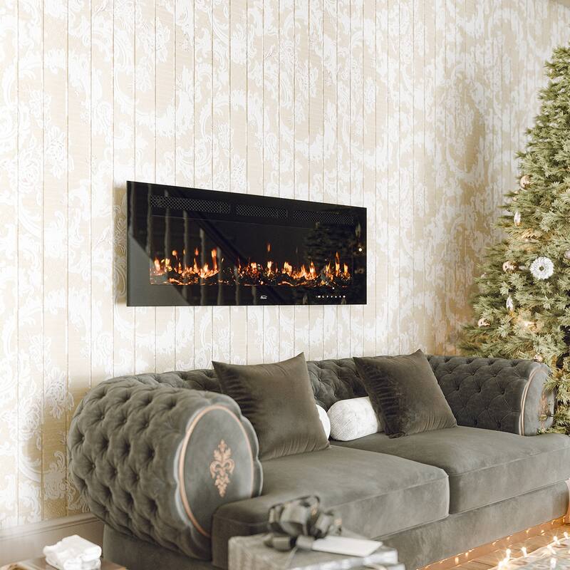 Clihome Ultra-thin Recessed Wall-Mounted Electric Fireplace