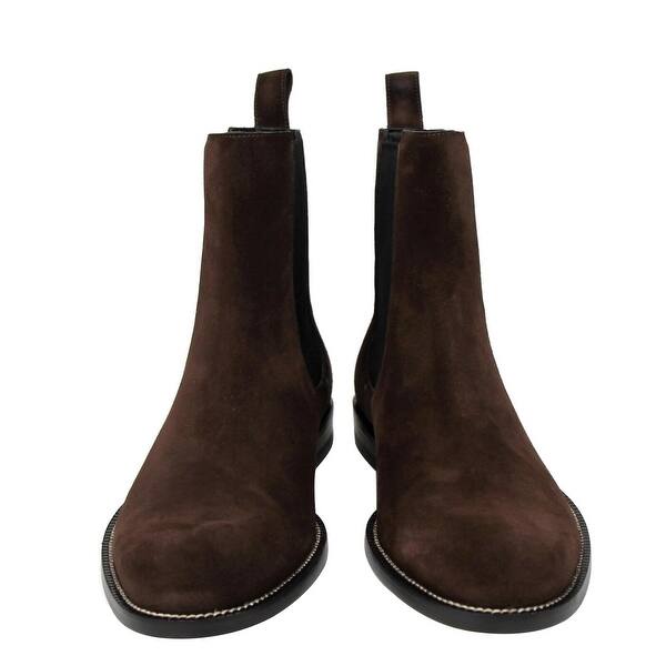 Shop Gucci Men S Dark Brown Suede Chelsea Boot With Elastic Sides 256346 2145 9 5 G 10 5 Us Overstock 28308369